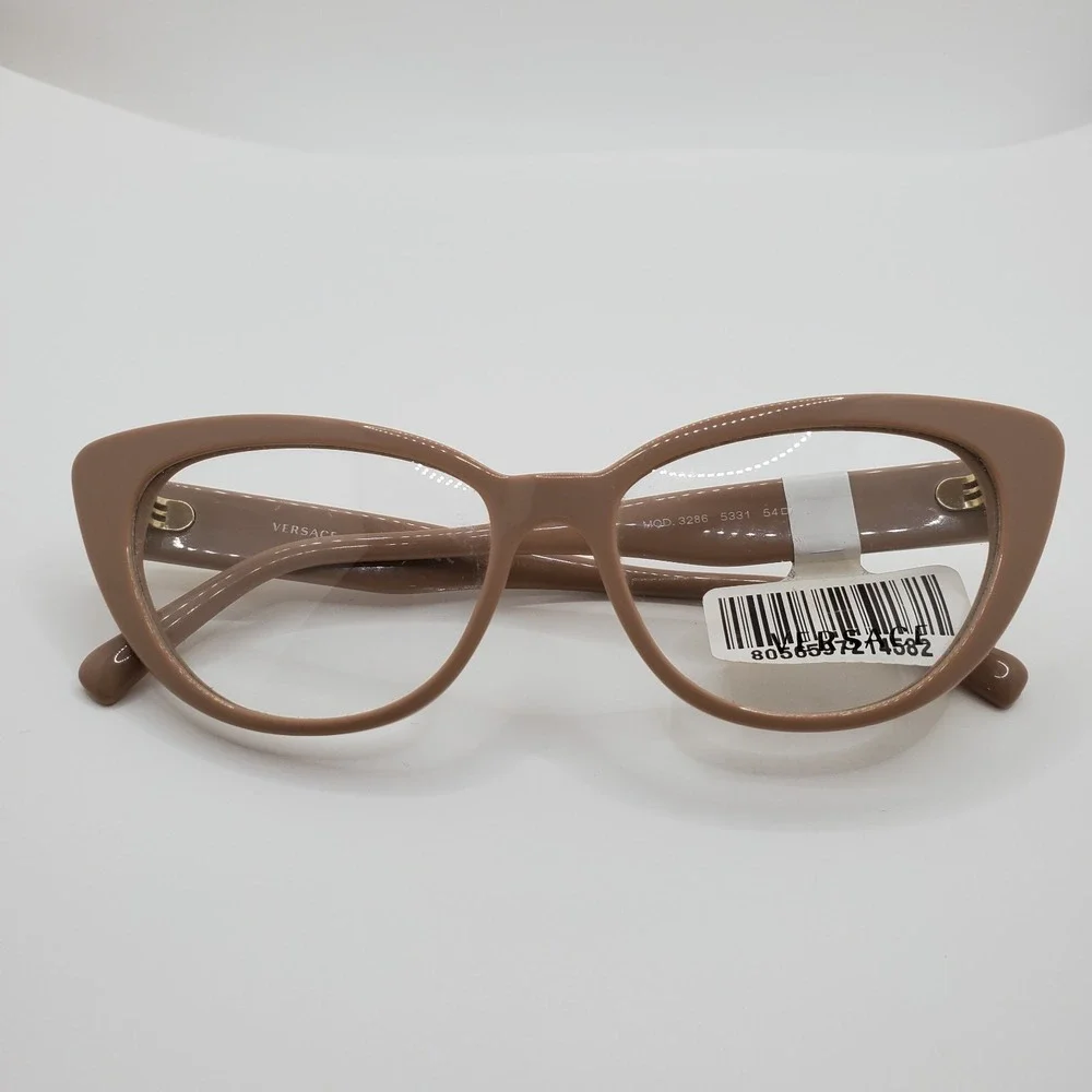Versace 3286 Womens Eyeglasses Frame Brown Plastic Cat Eye Full Rim 54-16-140mm
